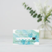 Elegante Blue Waterverf Dragonfly Salon & Spa Klantenkaartje (Staand voorkant)