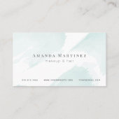 Elegante Blue Waterverf Salon Loyalty Kaart Visitekaartje (Achterkant)