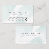 Elegante Blue Waterverf Salon Loyalty Kaart Visitekaartje (Voorkant / Achterkant)