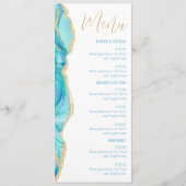 Elegante Blue Waterverf Script Wedding Menu (Voorkant)