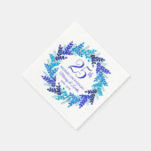 Elegante Blue Wreath 25th Jubileum Party servetten (Hoek)