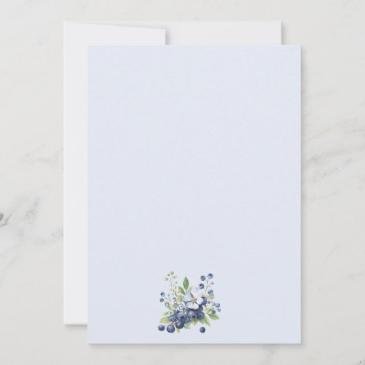 Elegante Blueberry bruids douche uitnodiging (Achterkant)