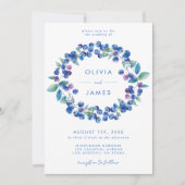 Elegante Blueberry bruiloft Kaart (Voorkant)