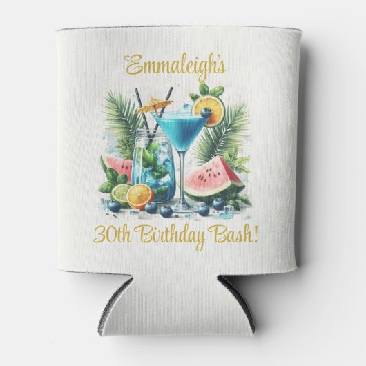 Elegante Blueberry Brunch 30e verjaardag viering Blikjeskoeler (Voorkant)