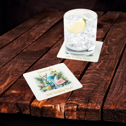 Elegante Blueberry Brunch 30e verjaardag viering Kartonnen Onderzetters