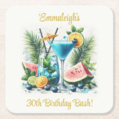 Elegante Blueberry Brunch 30e verjaardag viering Kartonnen Onderzetters (Voorkant)