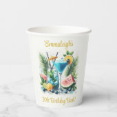 Elegante Blueberry Brunch 30e verjaardag viering Papieren Bekers (Achterkant)