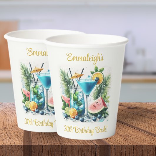 Elegante Blueberry Brunch 30e verjaardag viering Papieren Bekers