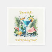 Elegante Blueberry Brunch 30e verjaardag viering Servet (Voorkant)