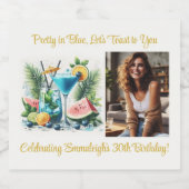 Elegante Blueberry Brunch 30e verjaardag viering Sparkling Wijnetiket (Enkel label)