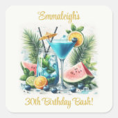 Elegante Blueberry Brunch 30e verjaardag viering Vierkante Sticker (Voorkant)