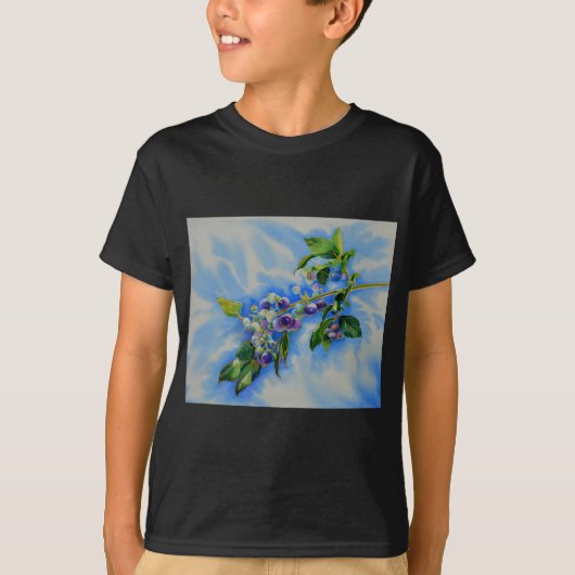 Elegante Blueberry waterverf schilderij blauw frui T-shirt (Voorkant)