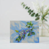 Elegante Blueberry waterverf schilderij Briefkaart (Staand voorkant)