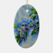 Elegante Blueberry waterverf schilderij Keramisch Ornament (Rechts)