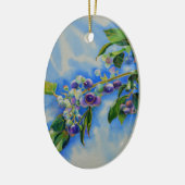 Elegante Blueberry waterverf schilderij Keramisch Ornament (Links)