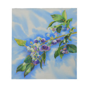 Elegante Blueberry waterverf schilderij Notitieblok