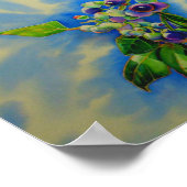 Elegante Blueberry waterverf schilderij Poster (Hoek)