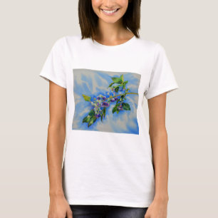 Elegante Blueberry waterverf schilderij T-shirt