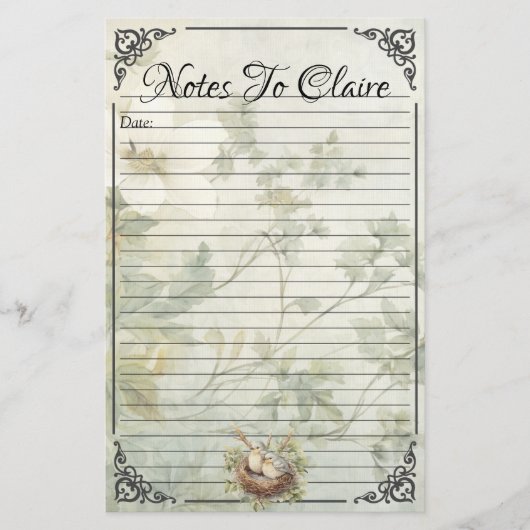 Elegante Bluebirds en Wildflower Meadow Stationery Briefpapier (Voorkant)