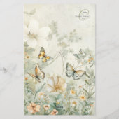 Elegante Bluebirds en Wildflower Meadow Stationery Briefpapier (Achterkant)