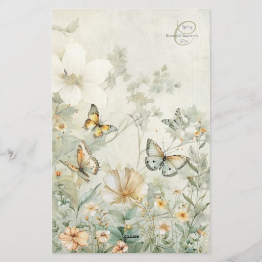 Elegante Bluebirds en Wildflower Meadow Stationery Briefpapier (Achterkant)