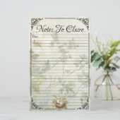 Elegante Bluebirds en Wildflower Meadow Stationery Briefpapier (Staand voorkant)