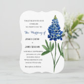 Elegante Bluebonnet Texaanse Waterverf Bloemen Huw Kaart (Staand voorkant)