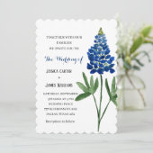 Elegante Bluebonnet Texaanse Waterverf Bloemen Huw Kaart (Staand voorkant)