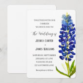 Elegante Bluebonnet Texaanse Waterverf Bloemen Huw Kaart (Voorkant / Achterkant)