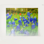 Elegante Bluebonnets Trouwfoto booth achtergrond Wandkleed (Voorkant (horizontaal))