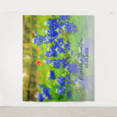 Elegante Bluebonnets Trouwfoto booth achtergrond Wandkleed (Voorkant)