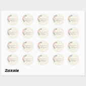 Elegante Blume Herz Brautparty Ronde Sticker (Vel)