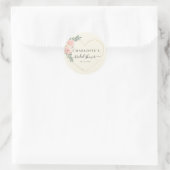 Elegante Blume Herz Brautparty Ronde Sticker (Tas)