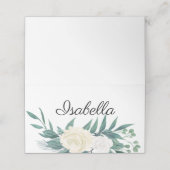 Elegante Blumen Grün Weiss Plaatskaartje (Buitenkant ongevouwen)