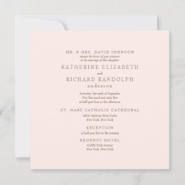 Elegante Blush 2 Venue Vierkante Bruiloft Kaart