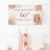 Elegante Blush 60e Verjaardagsfotofeestje Spandoek (Insitu)