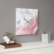 Elegante Blush Agate Gouden Glitter Marmer