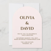 Elegante Blush Arch bruiloft uitnodiging | Champag (Voorkant)