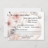 Elegante Blush & Beige Boho Bloemen Huwelijk RSVP Kaartje (Voorkant)