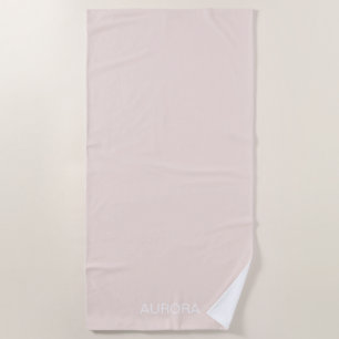 Elegante Blush Beige gepersonaliseerde naam Strandlaken