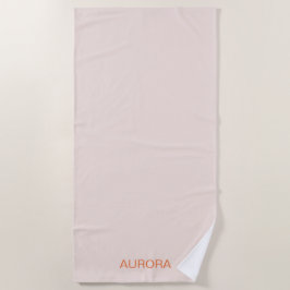 Elegante Blush Beige gepersonaliseerde naam Strandlaken