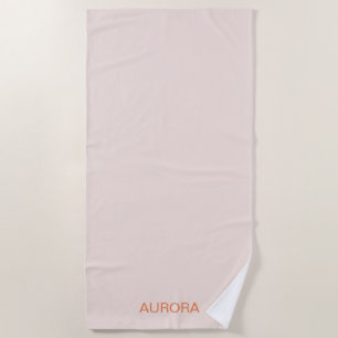 Elegante Blush Beige gepersonaliseerde naam Strandlaken