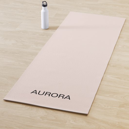 Elegante Blush Beige Gepersonaliseerde Naam Yoga M Yogamat (In situ)