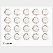 Elegante Blush Blauw Groene Winter Kerst Krans Ronde Sticker (Vel)