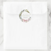 Elegante Blush Blauw Groene Winter Kerst Krans Ronde Sticker (Tas)