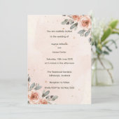 Elegante Blush Bloemen Aquarel bruiloft Kaart (Staand voorkant)