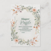 Elegante Blush Bloemen Baby in Bloom Diapper Raffl Informatiekaartje (Voorkant)