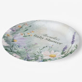 Elegante Blush Bloemen Baby in Bloom Papieren Bordje (Gekanteld)