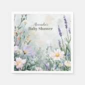Elegante Blush Bloemen Baby in Bloom Servet (Voorkant)