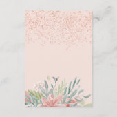 Elegante Blush Bloemen Bat Mitswa Service Informatiekaartje (Achterkant)